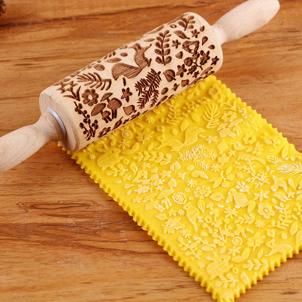 Khokhloma Embossed Rolling pin Deep Carved Rolling pin Baking gift