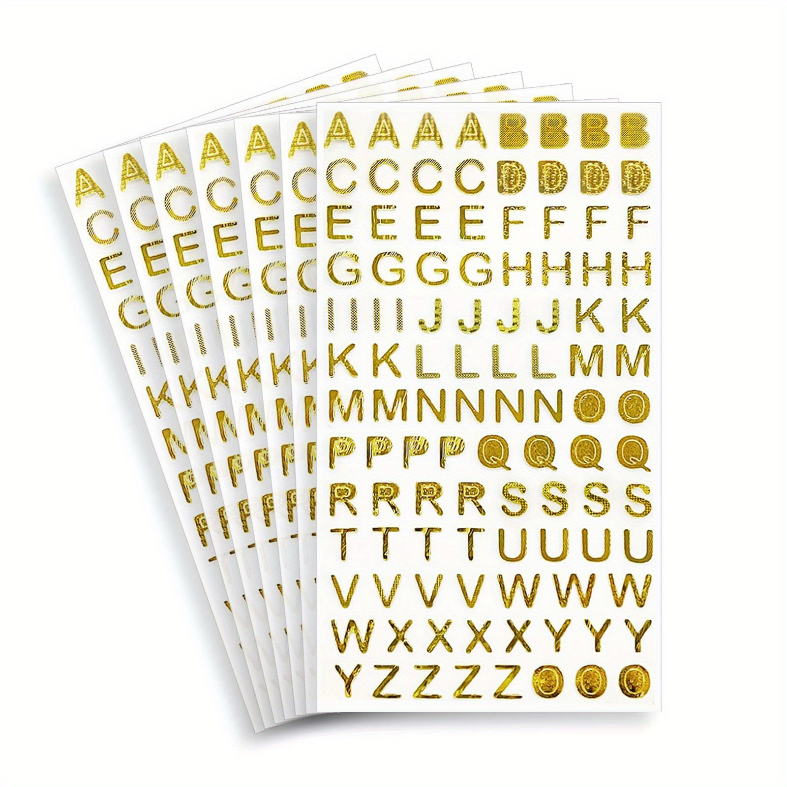  Pegatinas pequeñas de letras adhesivas doradas brillantes,  letras del alfabeto A-Z, etiquetas para manualidades : Productos de Oficina