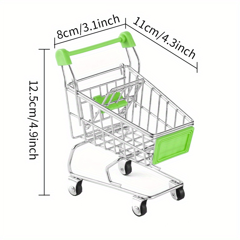 Miniature Small Supermarket Handcart Sky Mini Cart Utility Holder Furniture  Toy