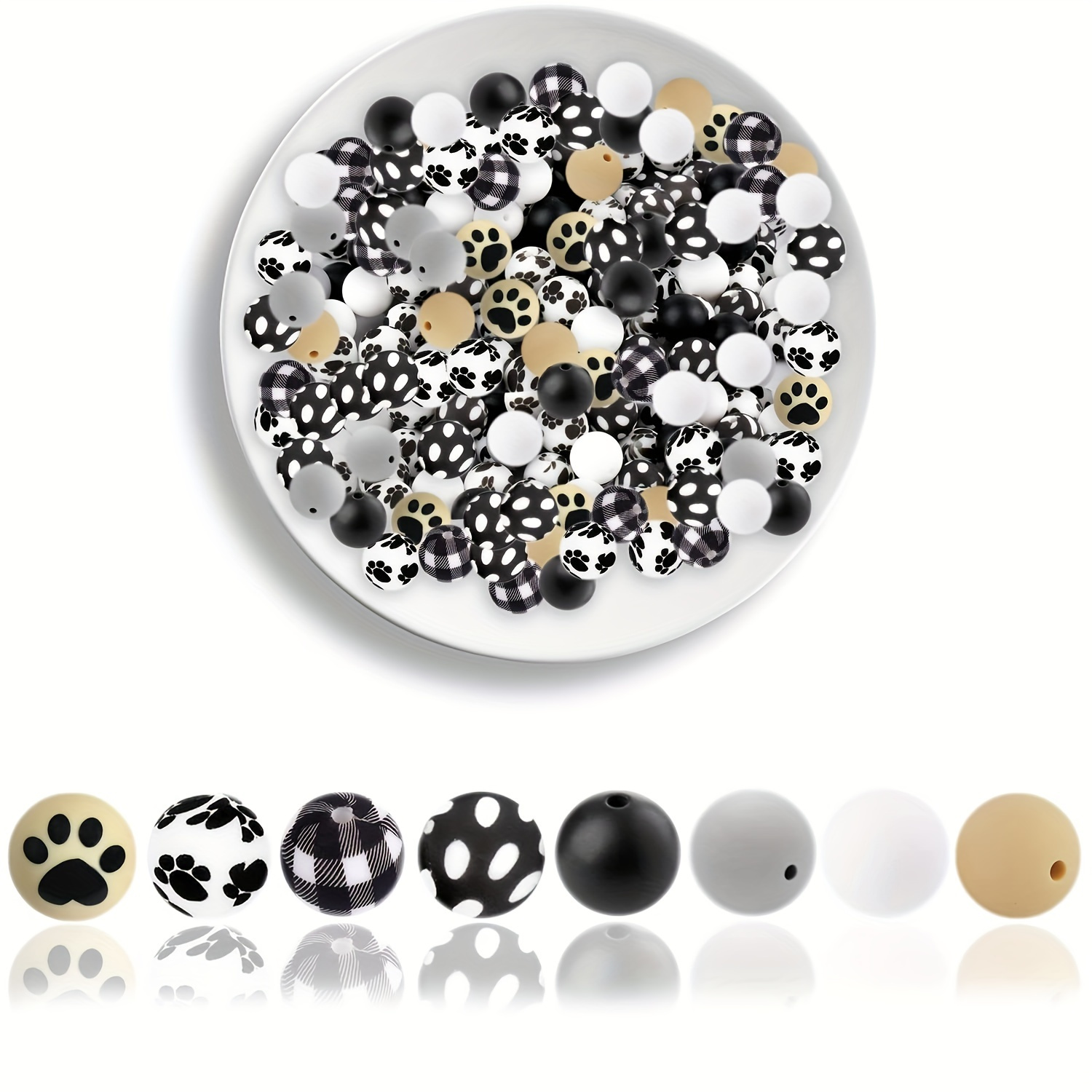 Pet Dog Groomer Silicone Beads Cartoon Animal Loose Paw - Temu