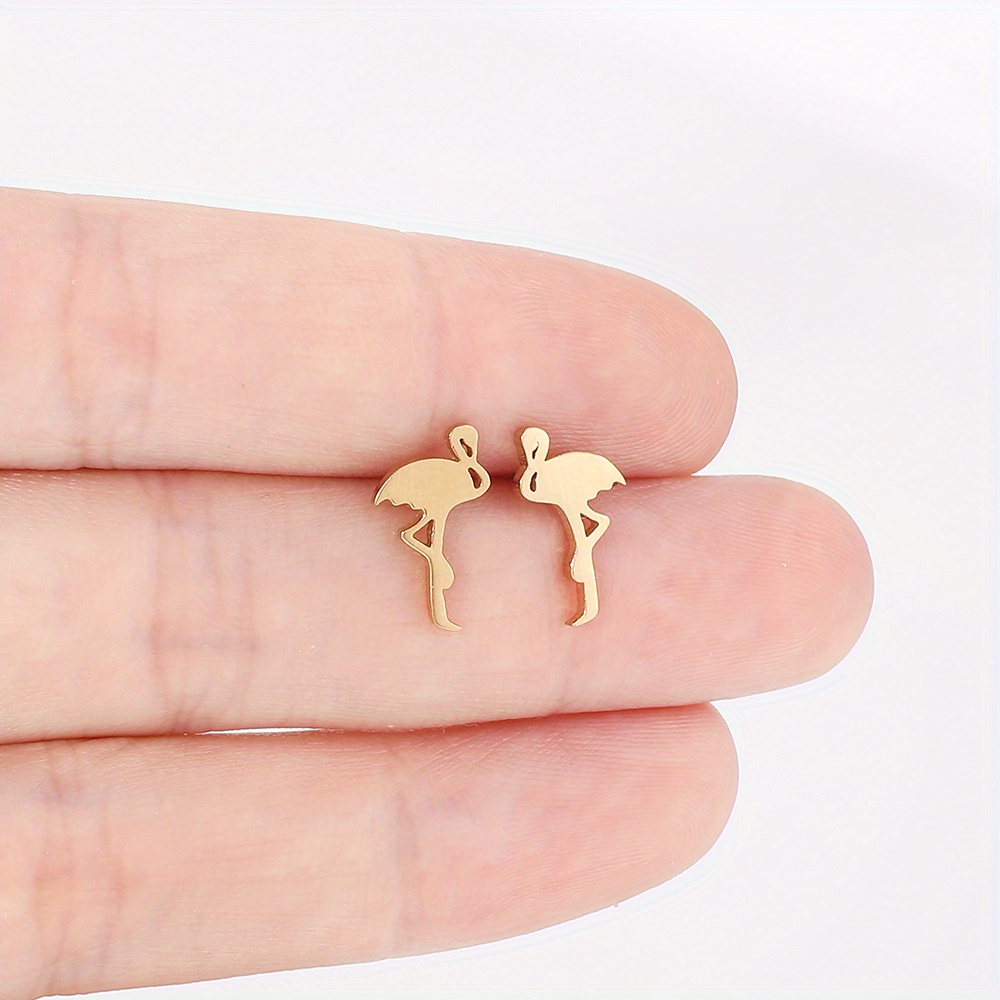 Image of Fashion Stainless Steel Flamingo Earrings Easy Mini Earrings European And American Cross-border Additions