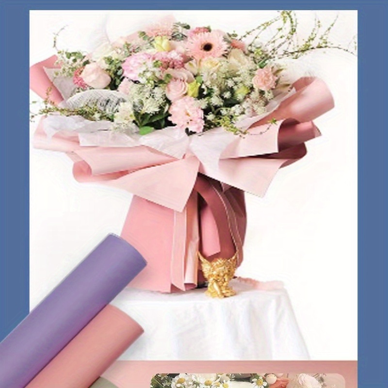 Flower Art Wrapping Paper Bouquet Wrapping Paper Simple Pure - Temu