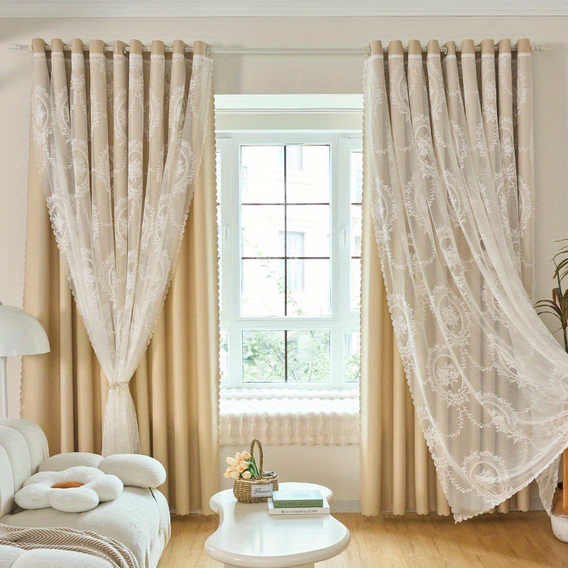 Cortinas opacas blancas Gment para dormitorio, cortinas de