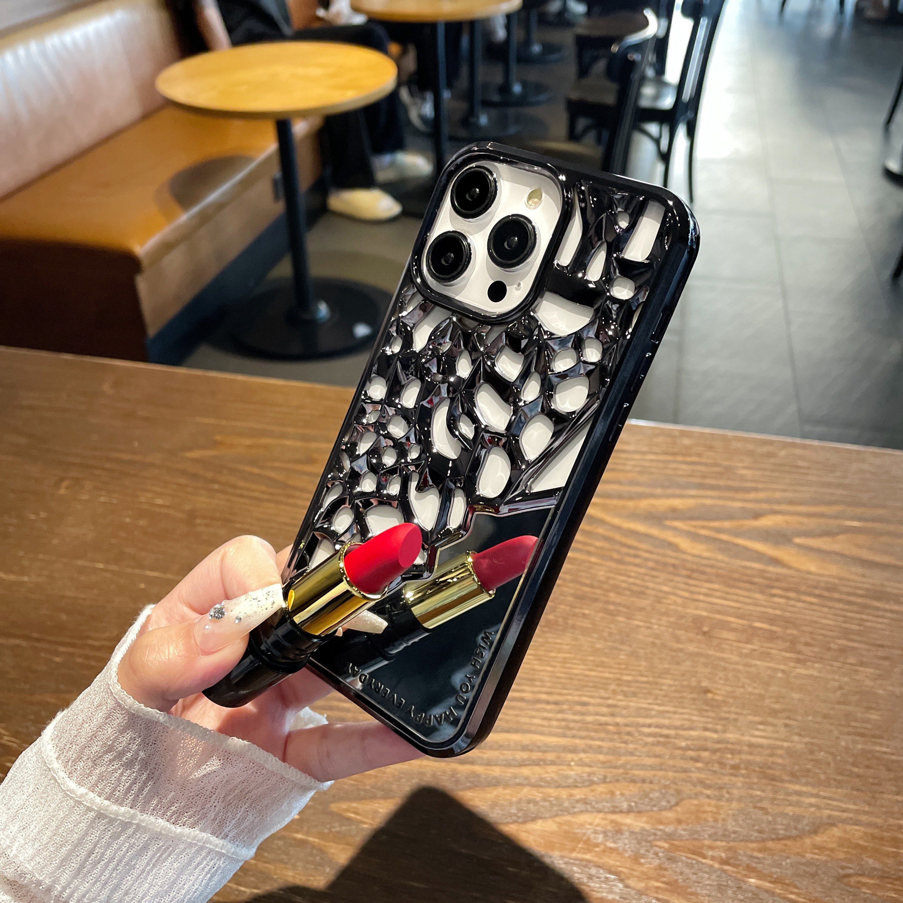 Phone Case Hollowed Art Mirror Case Iphone 15 5 Pro 15 Pro - Temu