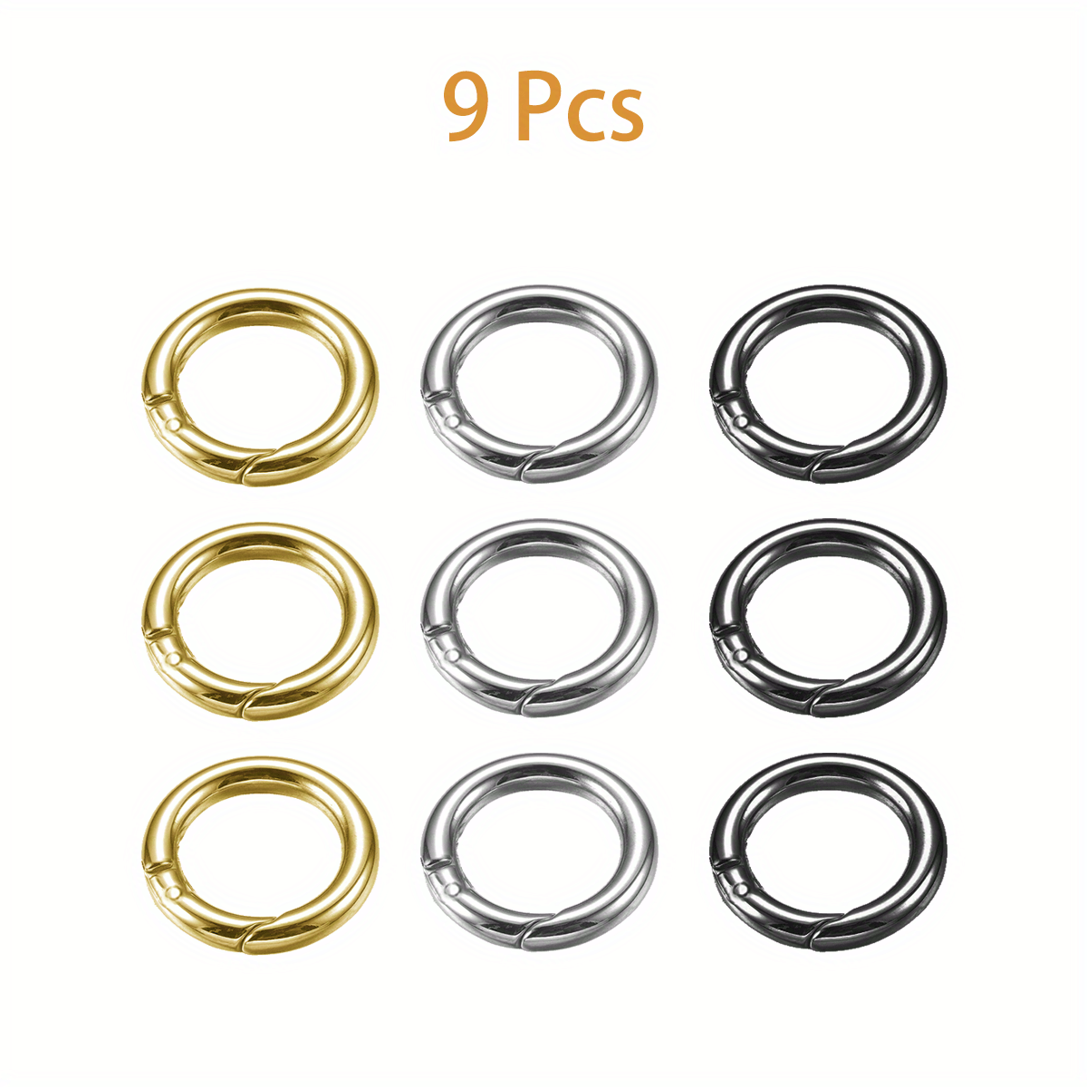 10Pcs Boucle À Ressort Fendue Porte-Clés En Acier Inoxydable Porte-Clés  Rétro Accessoires Vintage Clips Ronds Mousqueton Mous[H7736]