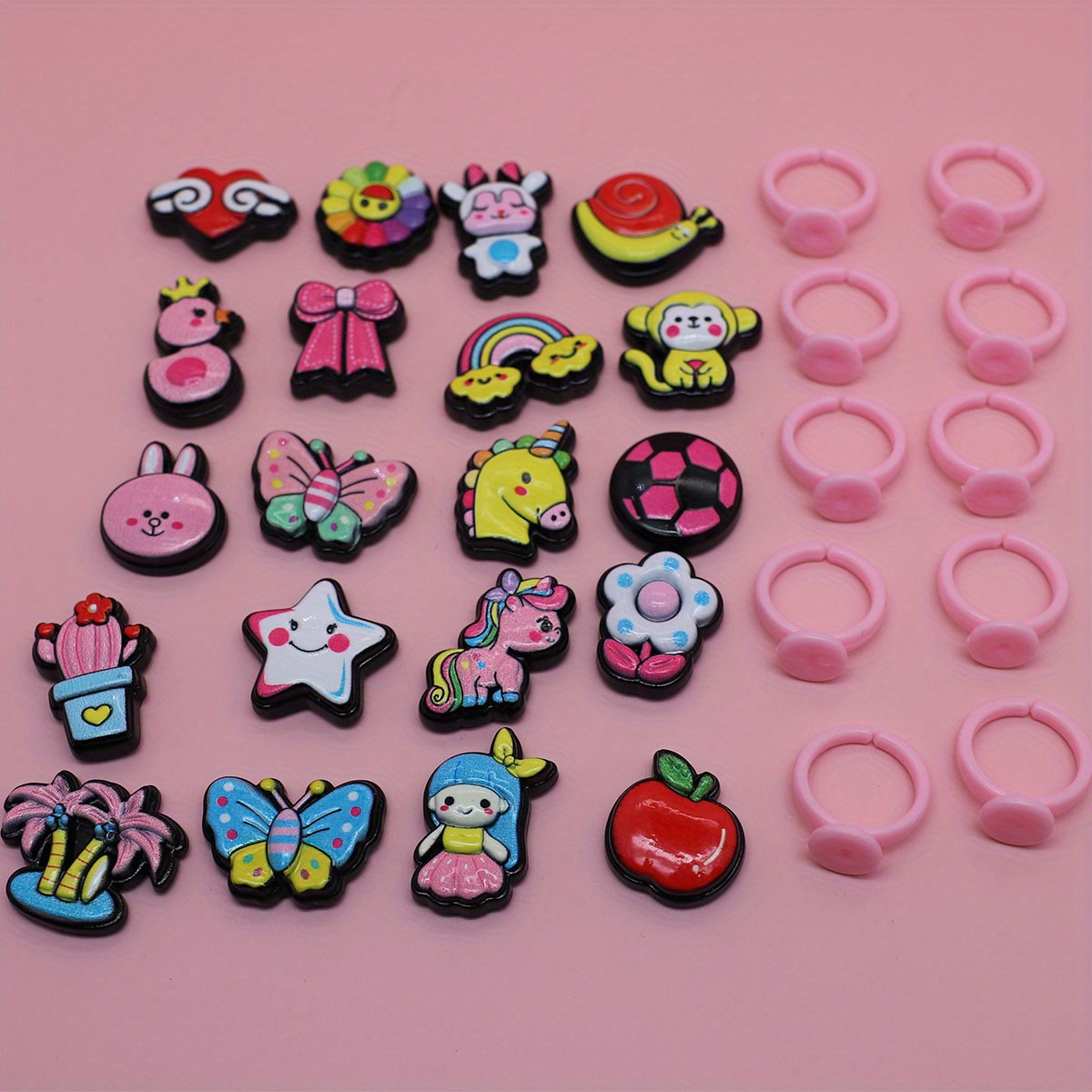 10pcs/set Random Color Polyresin Mixed Cartoon Shaped Diy Jewelry Making  Supplies