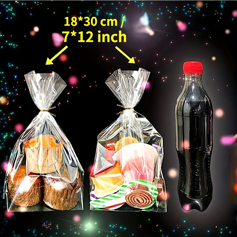  Cellophane Bags,200 PCS Clear Cellophane Gift Bags with Twist  Ties,Cellophane Treat Bags (8x12) : Health & Household