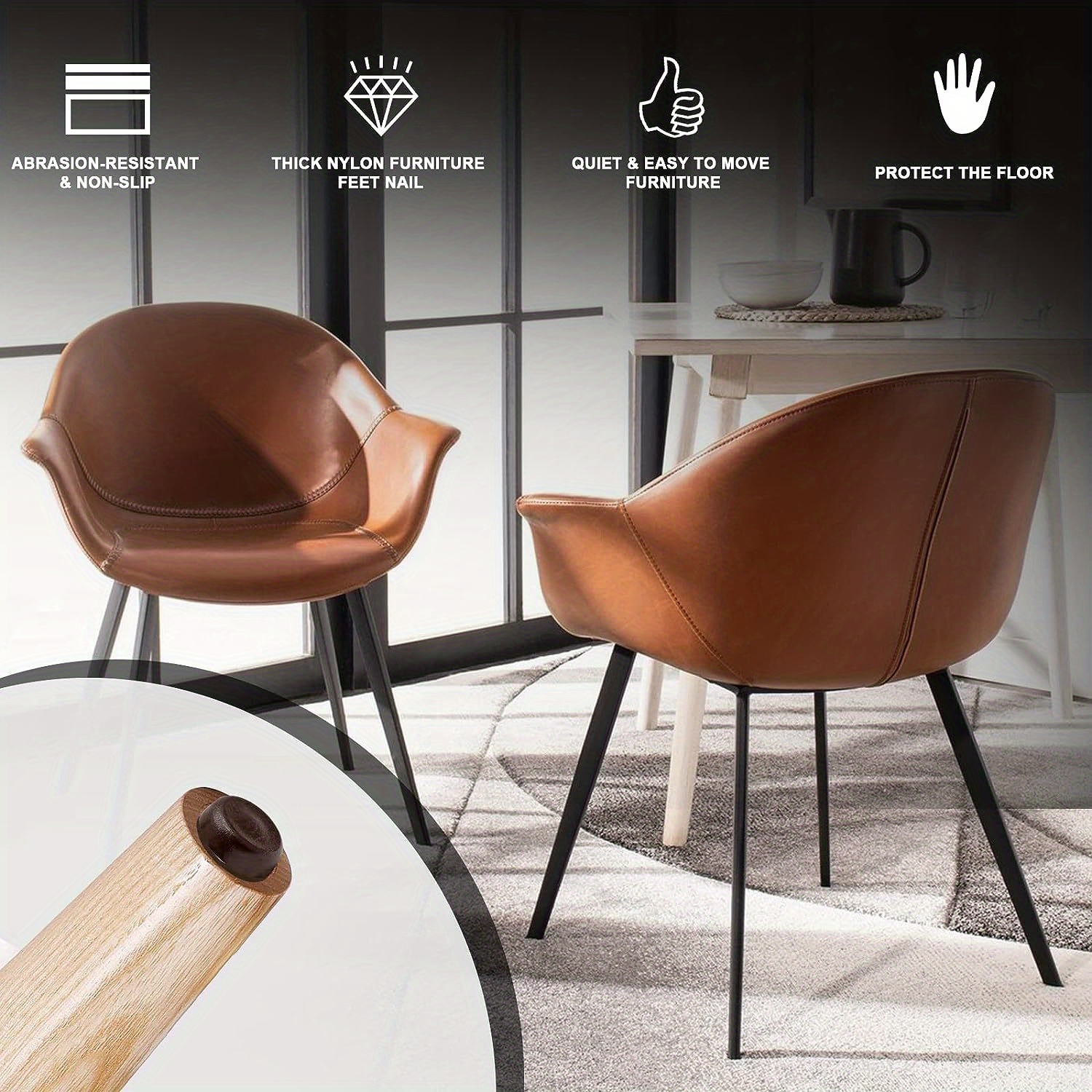 Dining chair glides on sale for carpet