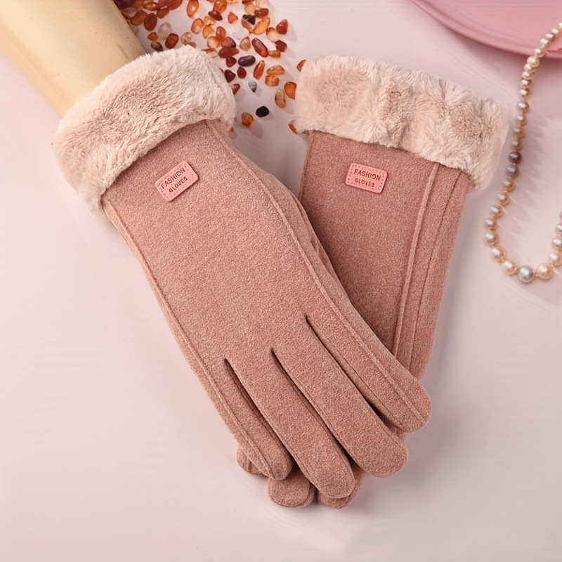 1 par de guantes de invierno para mujer, guantes táctil, guantes a