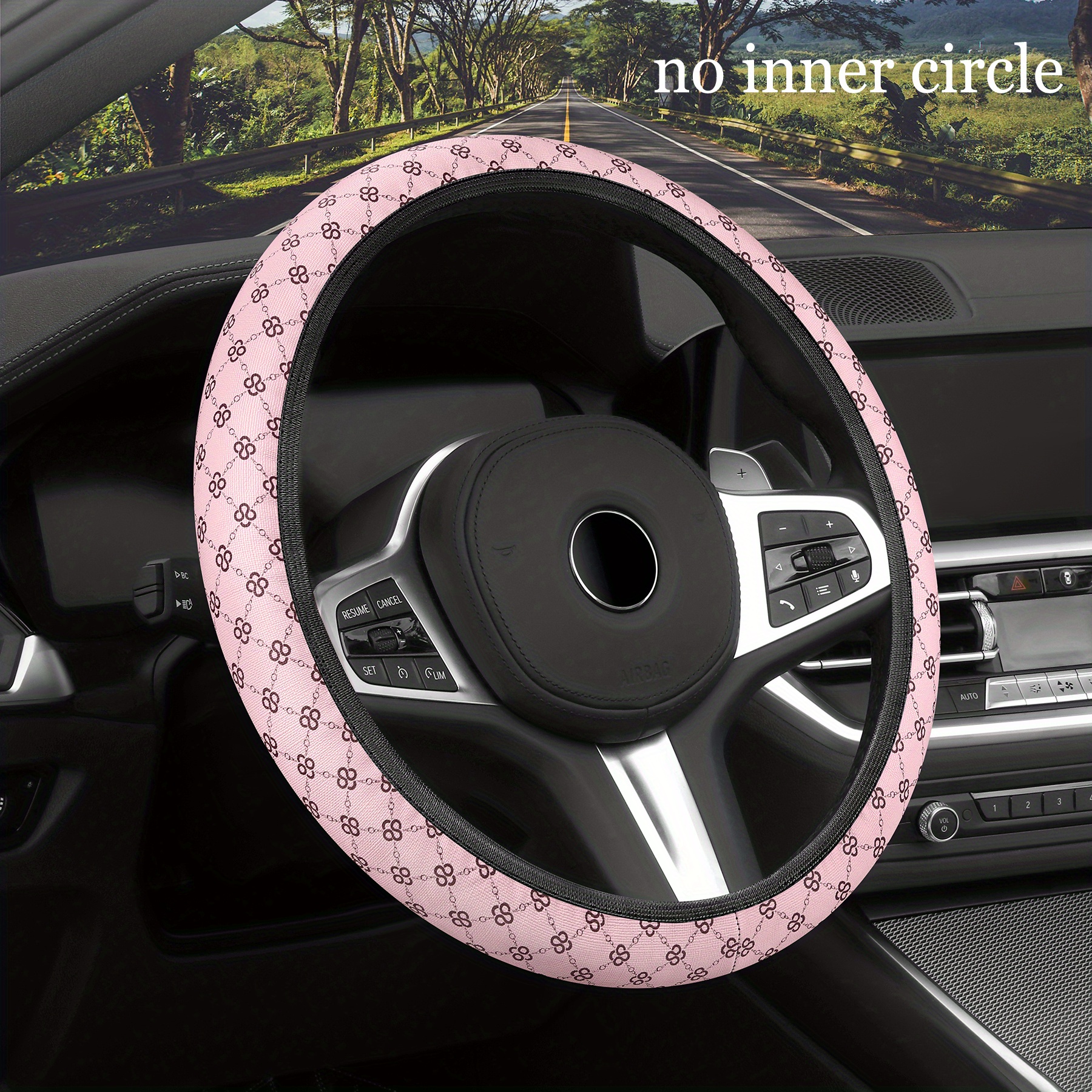 Funda para volante de coche, diseño floral, antideslizante, para mujer,  universal, 15 in, Girasol