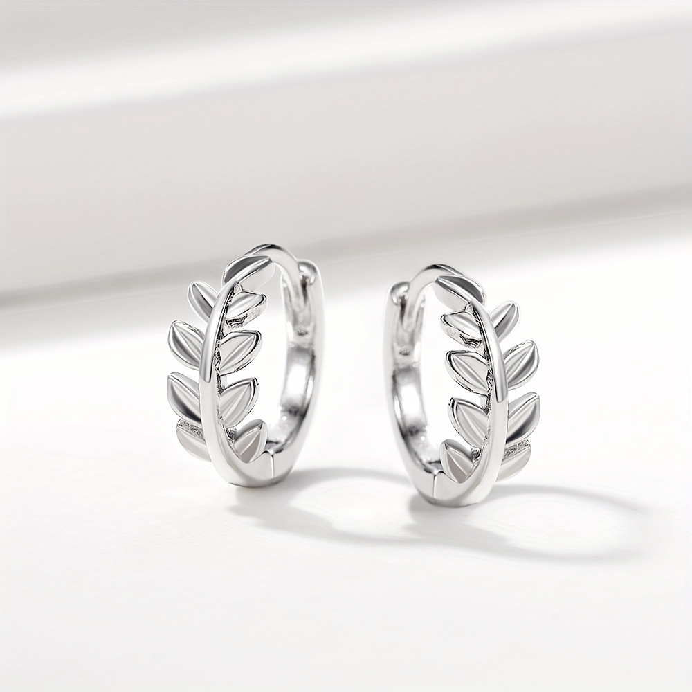 Simple Leaf Circle Earrings For Gift Fashion Wear Accessories