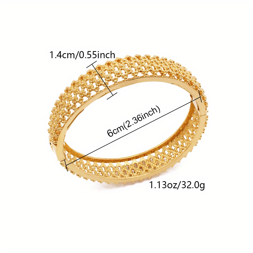 luxurious gold plated open cuff bracelet for women ethnic style copper bangle ideal for celebrations and     middle eastern dubai european african wedding details 1