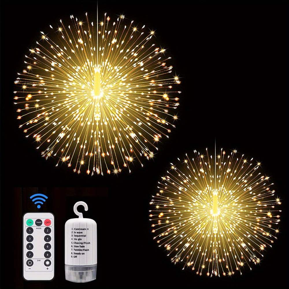 Firework Lights 200 Led Copper Wire Starburst Light 8 - Temu