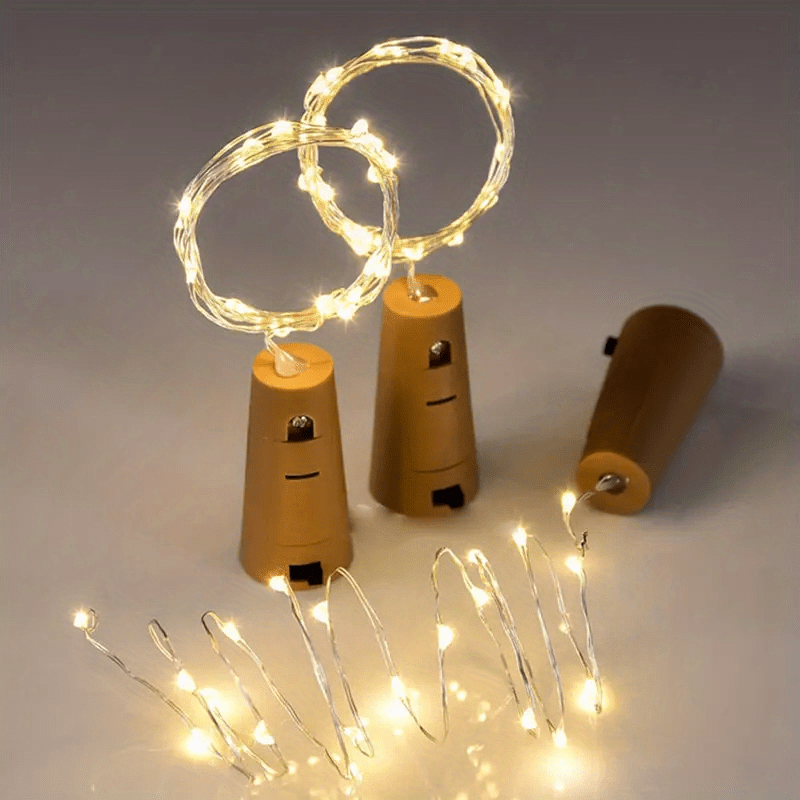 3x bouteille de vin liège LED guirlandes lumineuses à piles guirlande  lumineuse guirlande fête de noël barre de mariage décoration -  France