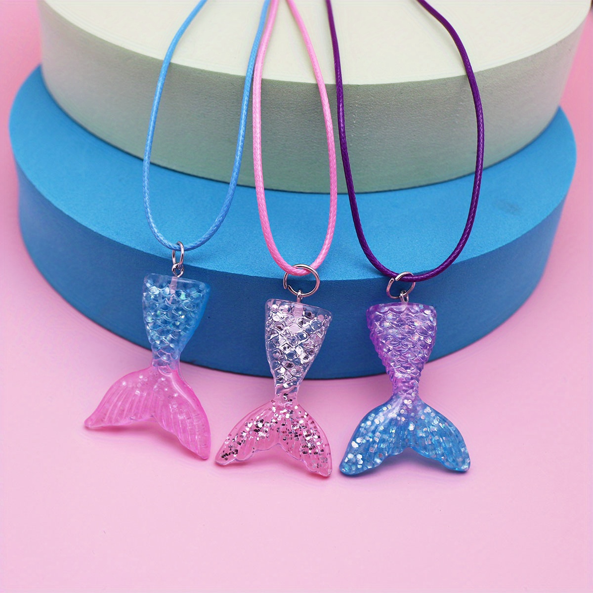 1pc Gorgeous Mermaid Jewelry, Jewels Pendant Necklace - Perfect for Mermaid Parties & Costumes ! Gift for Best Kids !,Temu