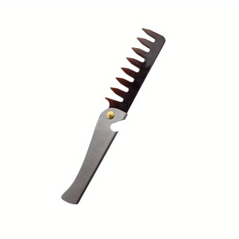 E-shop Mythus Faltbarer Öl-Kopf Kleine Kamm Reise Tragbarer Herren Styling Edelstahl Fein-Zahn Styling Kamm
