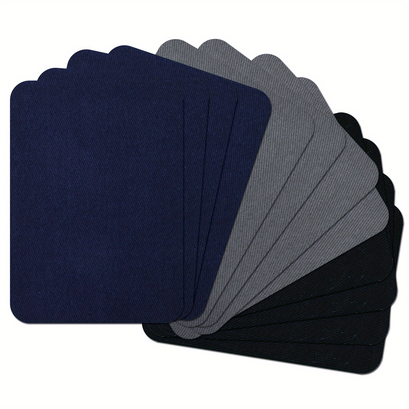 Fabric Patch Iron-On Patches for Clothing | Harfington, Dark Grey / 12pcs