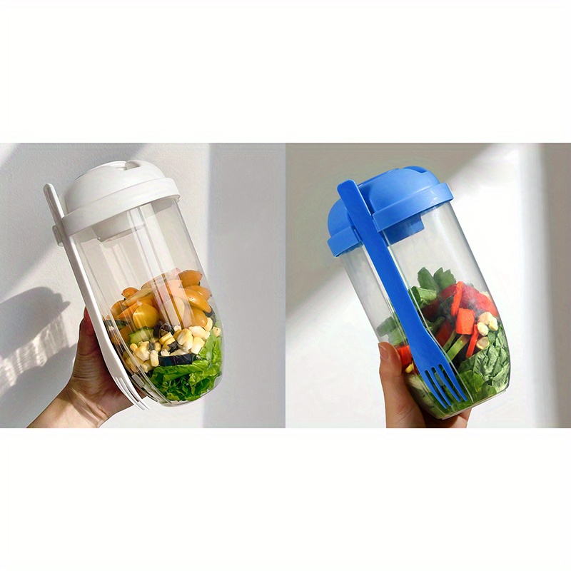 Salad Cup, Portable Salad Meal Shaker Cup, Plastic Healthy Salad Container  Wih Fork, Salad Dressing Holder, Double Layer Salad Cup For Picnic Lunch  Breakfast, Kitchen Stuff, Kitchen Gadgets - Temu