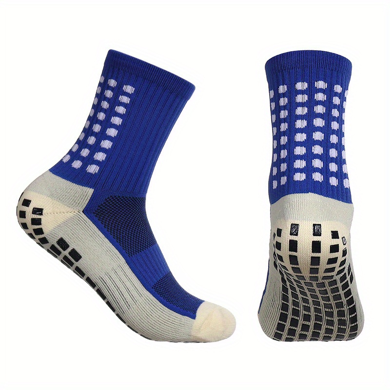1pair Anti-slip Football Socks, Women Non-slip Soccer Basketball Tennis  Sport Socks, Grip Cycling Riding Socks