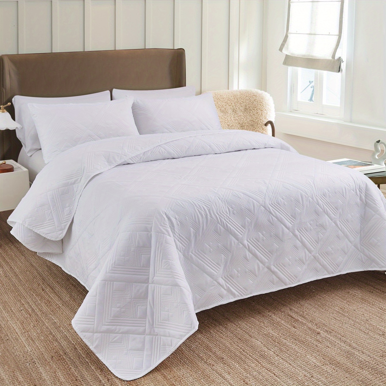 Fancy Collection Juego de cobertor de cama de lujo, de 3 piezas: cobertor  bordado y fundas para almohadas, color rojo liso, tamaño grande.