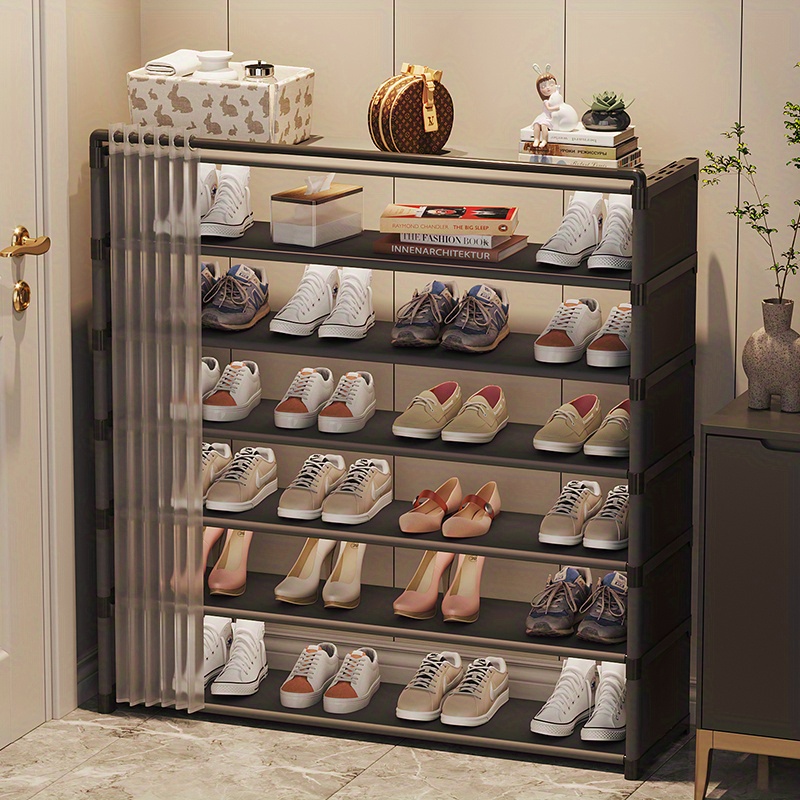 9 Tiers Large Shoe Rack with Transparent Curtain Shoe Storage