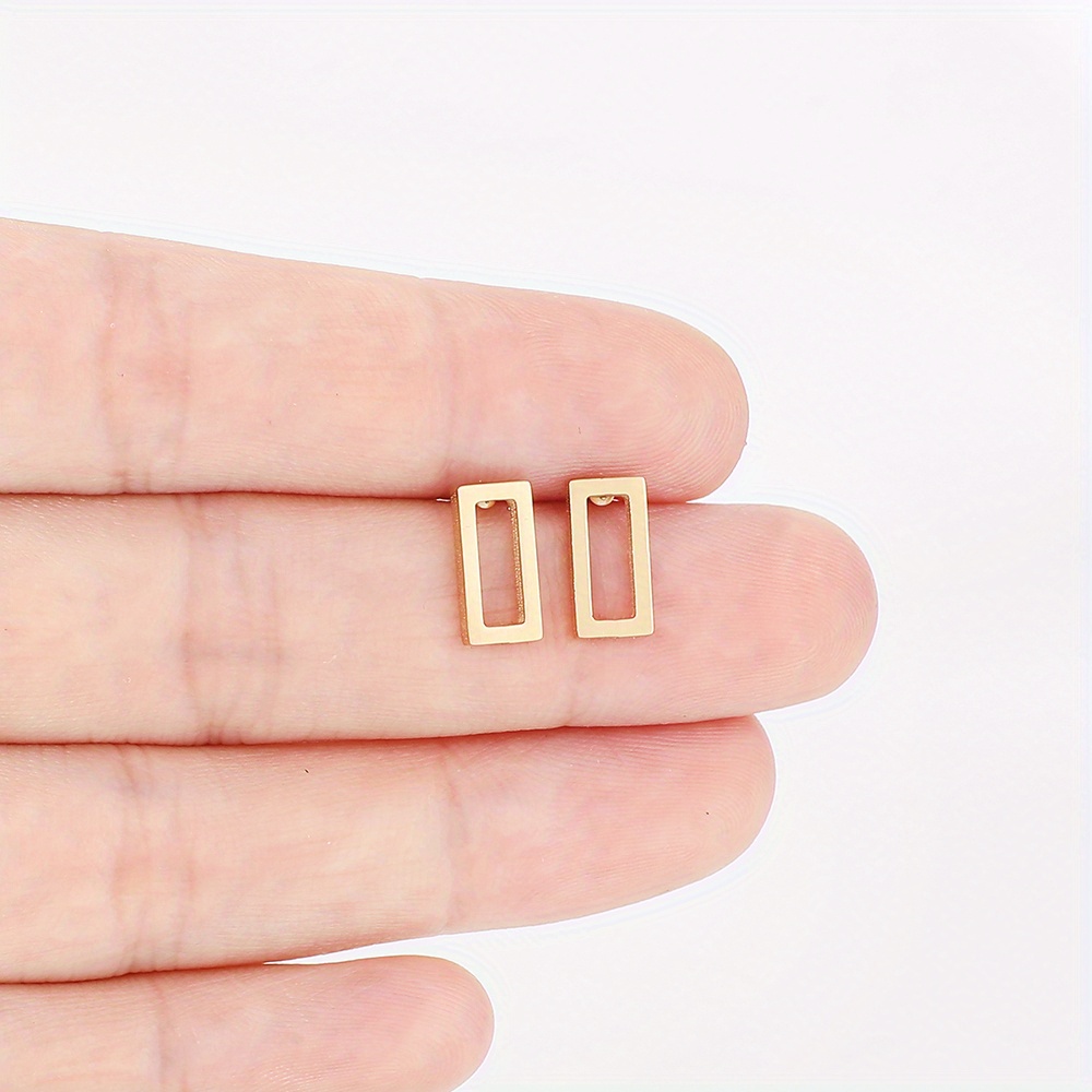 Image of Fashion Stainless Steel Rectangular Stud Earrings, Simple And Unique Earrings, European And American Cross-border Accessories