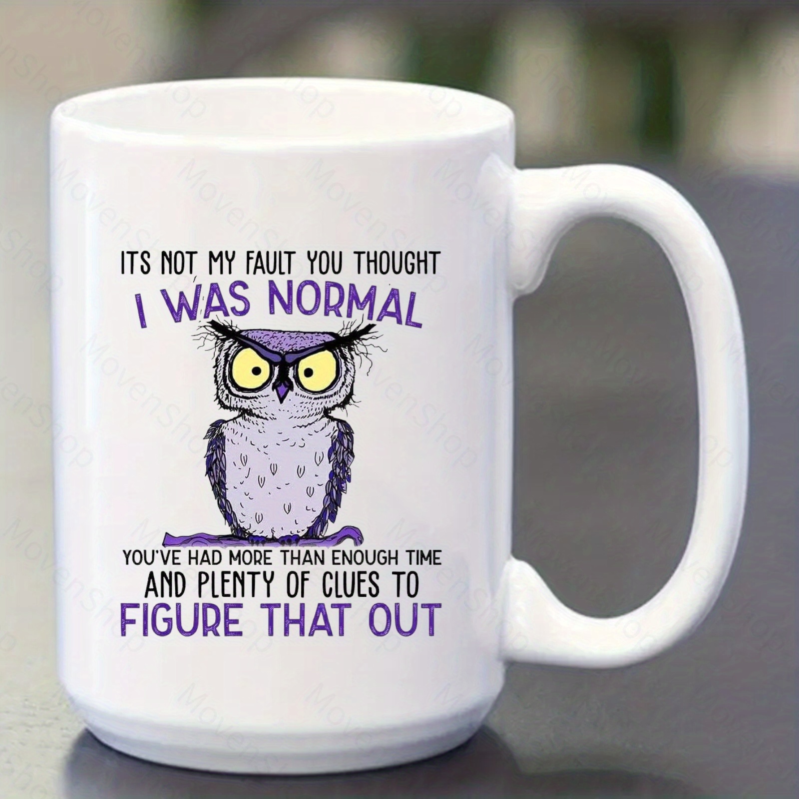 Funny Cute Pink Owl Pattern Travel Mug