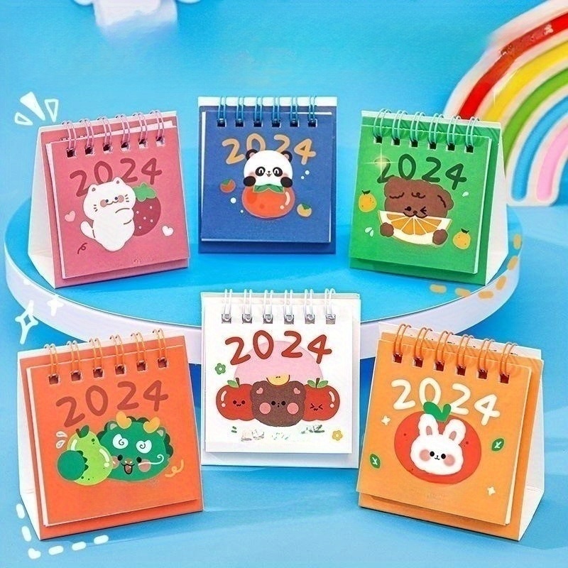 Cute Cartoon Panda Shape Mini 2024 Desk Calendar Student - Temu