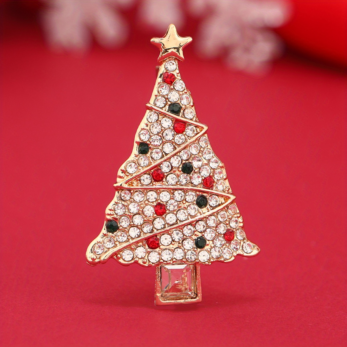 Christmas Gift Alloy Brooch Pin Inlaid Colorful Rhinestone - Temu