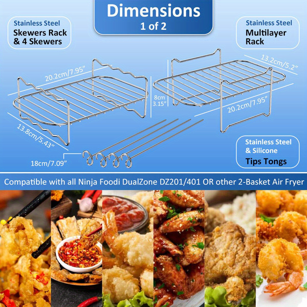 Air Fryer Rack For Ninja Air Fryer Multi layer Double Basket - Temu