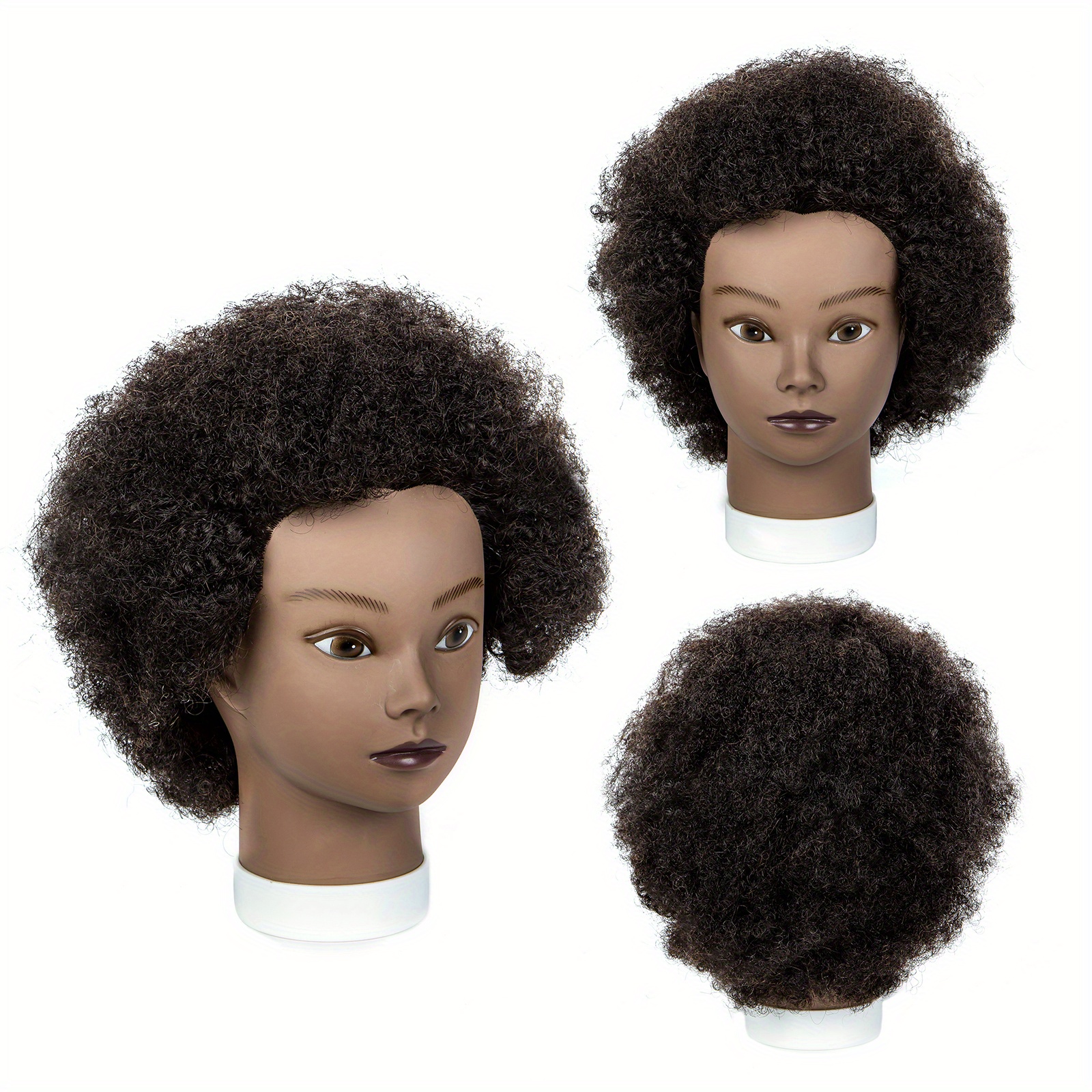 African Mannequin Head With Real Hair Afro Heads Professional Styling  Braiding Training Hairart Barber Hairdressing Tools Wigs