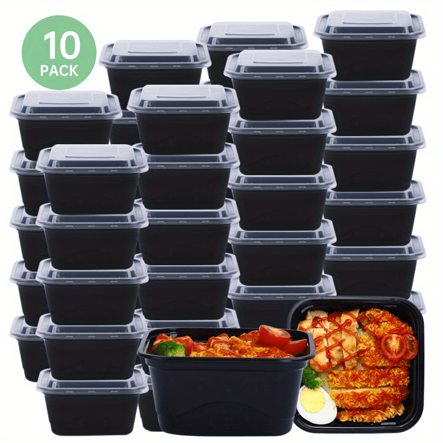 Disposable Food Containers Black Meal Prep Containers - Temu