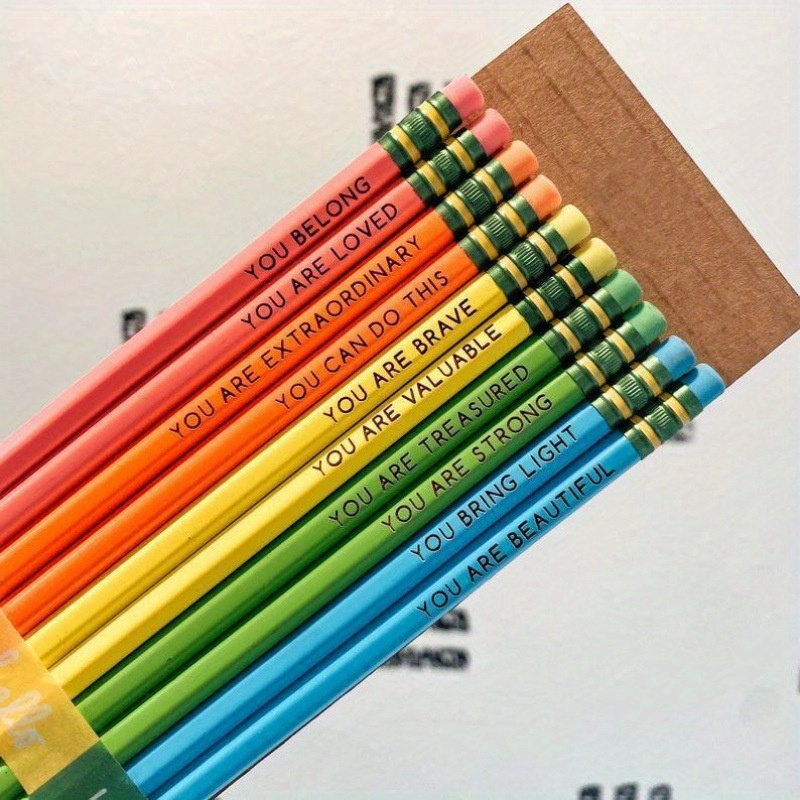 10pcs/set Affirmation Pencils, Inspirational Pencils, Inspirational Pencils  For Students, Inspirational Pencils Motivational Sayings Pencils, Funny Pe