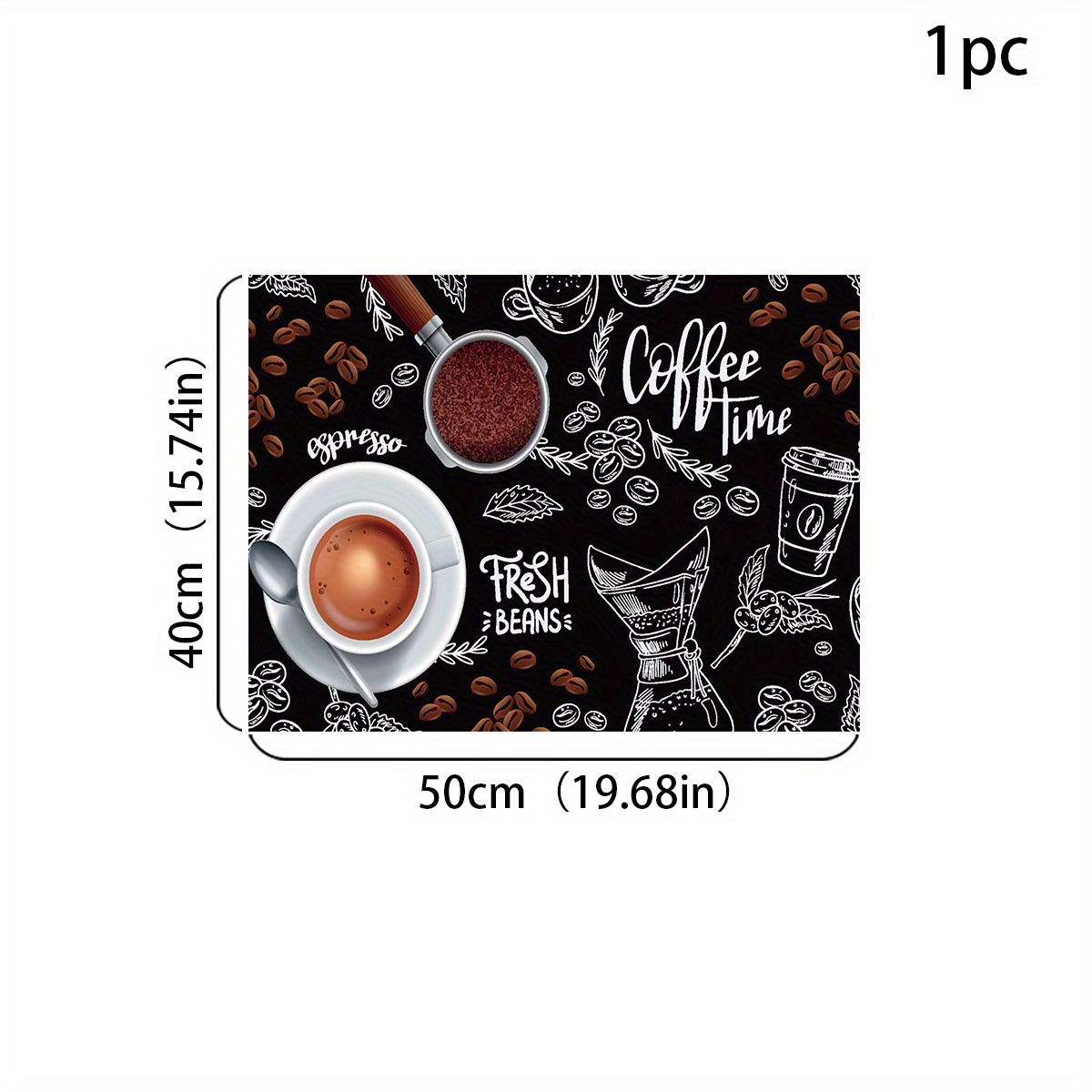 Retro Coffee Patterns Pads Rubber Absorbent Dishwashing Mats - Temu