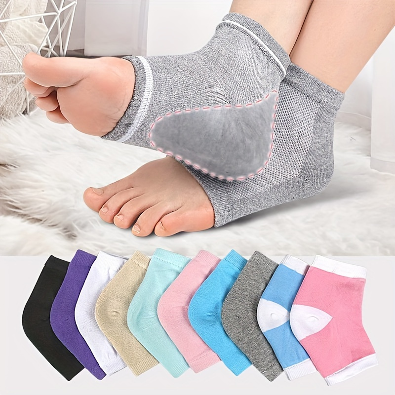 5 Pairs Moisturizing Gel Heel Socks Open Toe Socks For Dry Hard