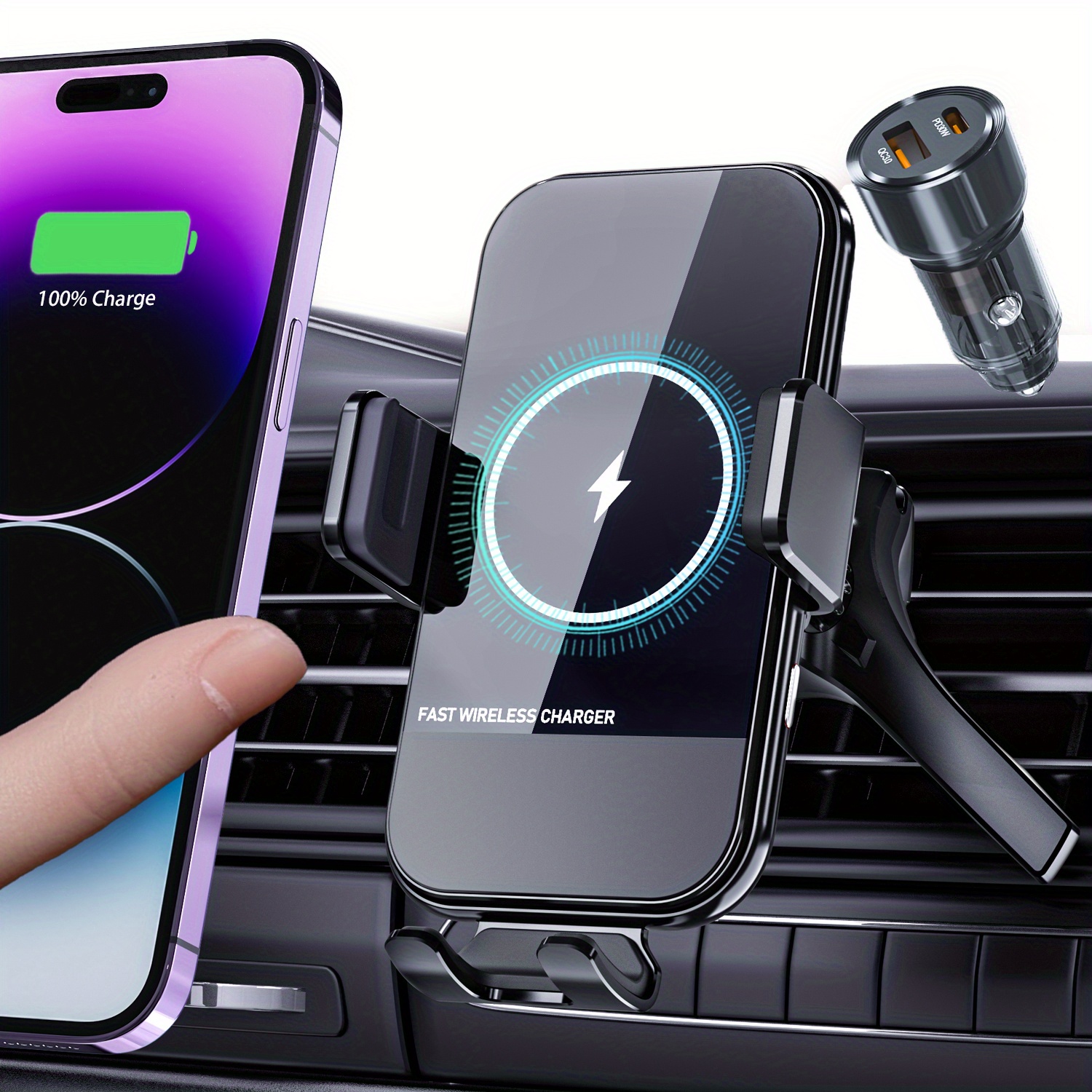 Fast Qi Wireless Charger Auto Handyhalterung, Automatischer
