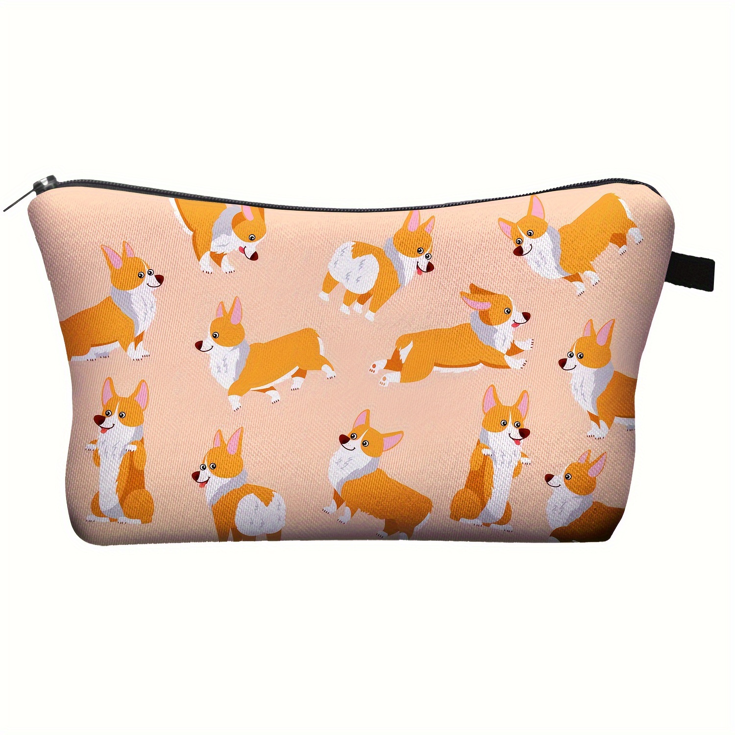 ZJBLHEQ Corgi Dog Face Small Pen Case Cute Organizer Stationery Large Capacity Makeup Bag with Zipper Pouch Holder Box for Office Travel Gift