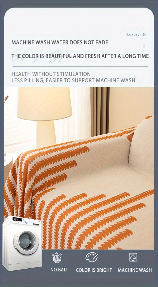 Chenille Polyester Sofa Covers Simple Modern Sofa Slipcover Temu