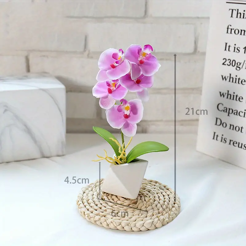SIFOEL 4 mini orchidee artificiali in vaso, con vaso in plastica,  decorazione per la casa, l'ufficio, la tavola di nozze : : Casa e  cucina