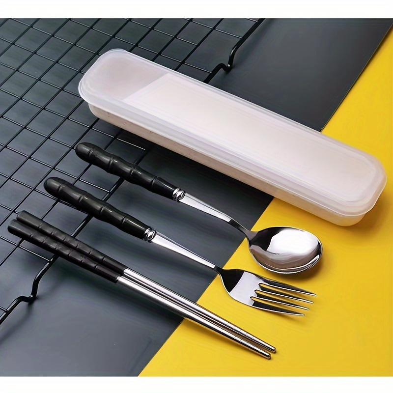 7 pcs Portable Utensils,Travel Silverware Set Reusable Stainless