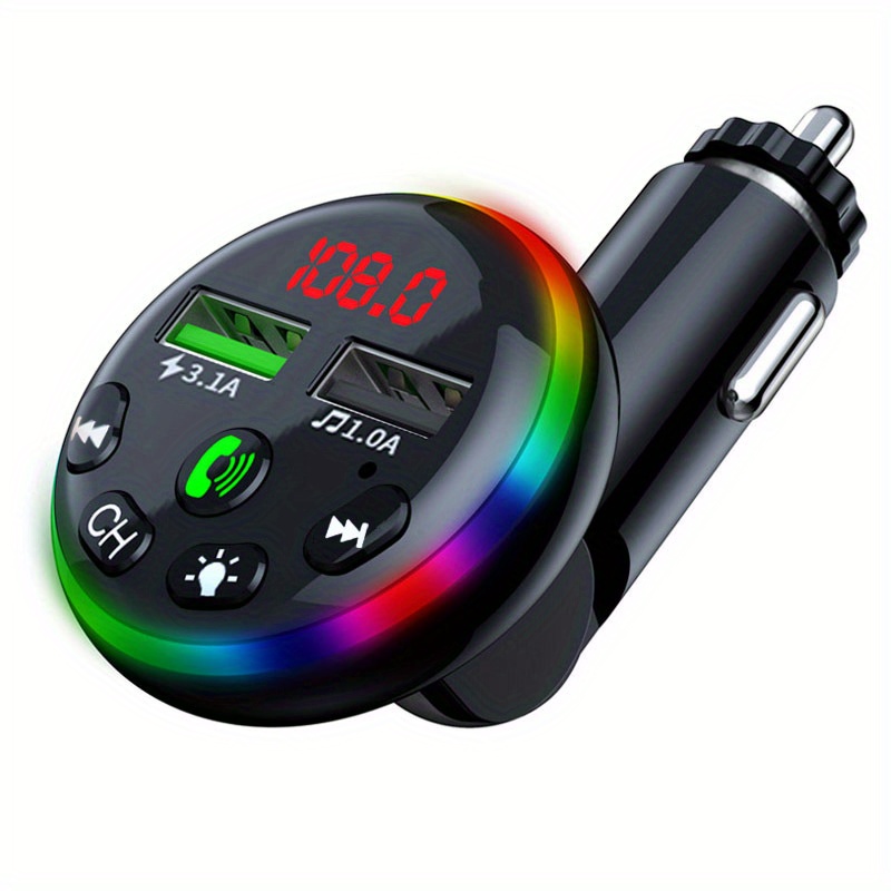 Just Wireless Bluetooth FM Transmitter with USB-C and USB-A Charging Port -  Black
