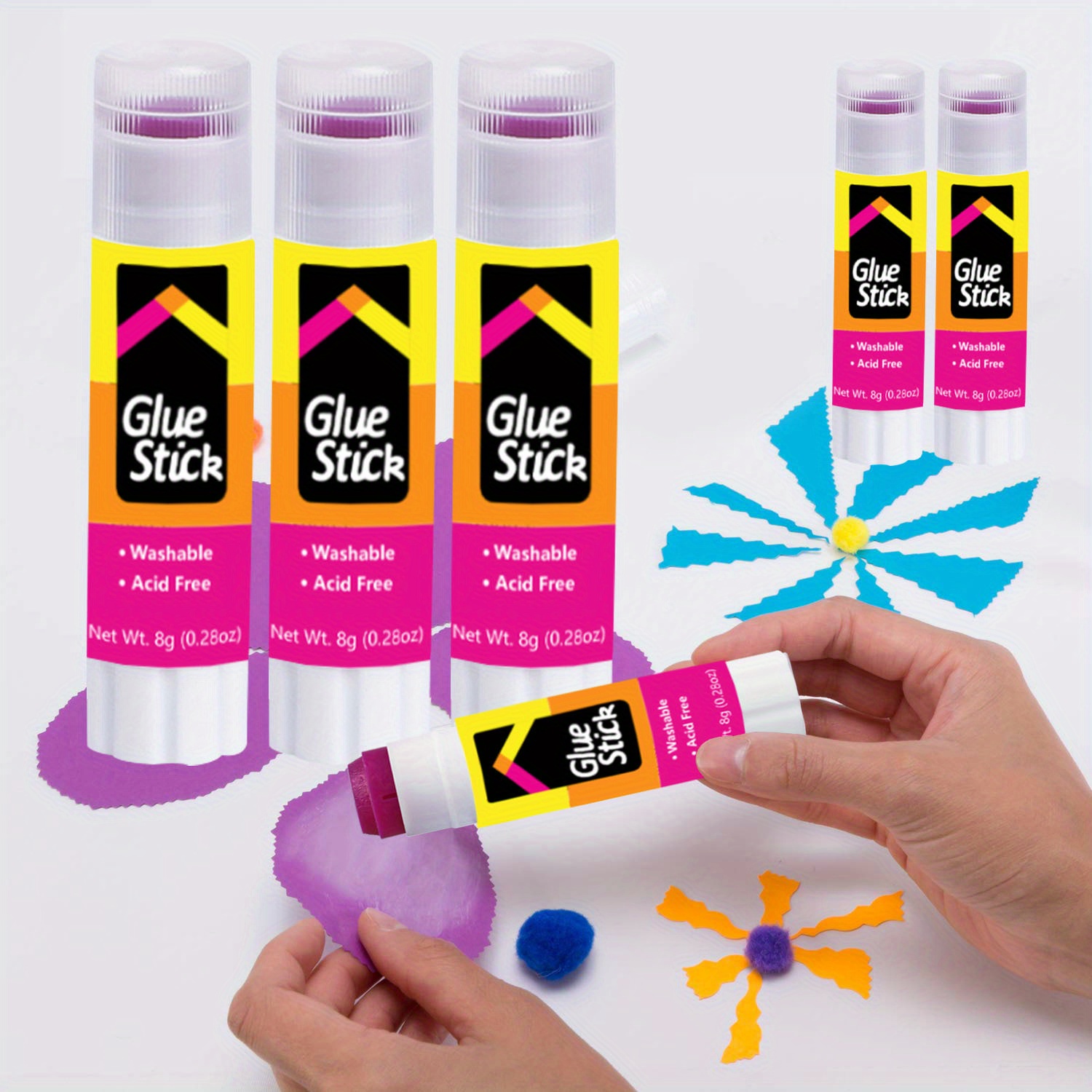 0.28 oz (8g) Washable Disappearing Purple Glue Stick (4/Pack) 24 packs