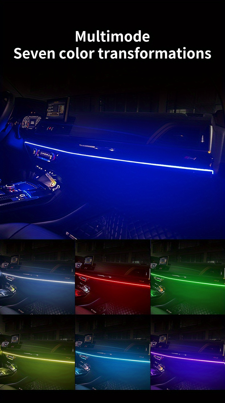 Colorful Acrylic Car Interior Cold Light Line Atmosphere - Temu