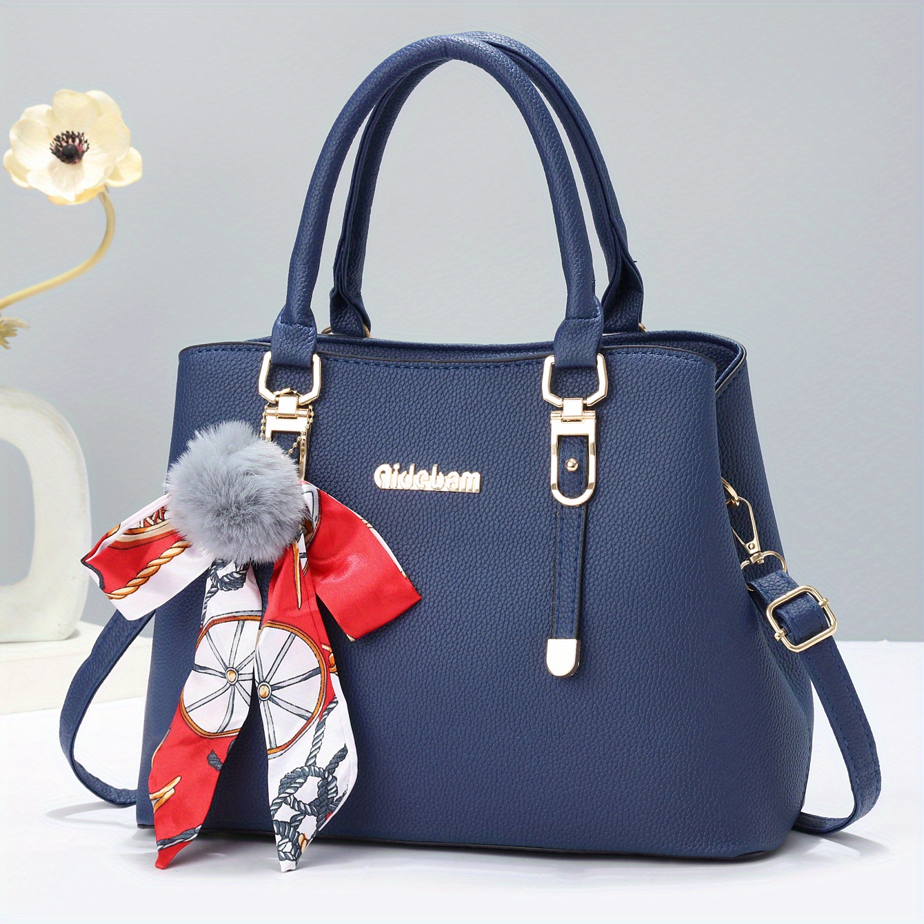 Buy Lychee Bags Blue & White Printed Tote Bag - Handbags for Women