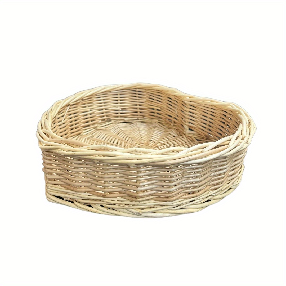 Wald Imports - Pequeña cesta de mimbre tejida a mano marrón claro para  almacenamiento con asas - Cesta tejida - Cestas de mimbre para picnic,  Pascua