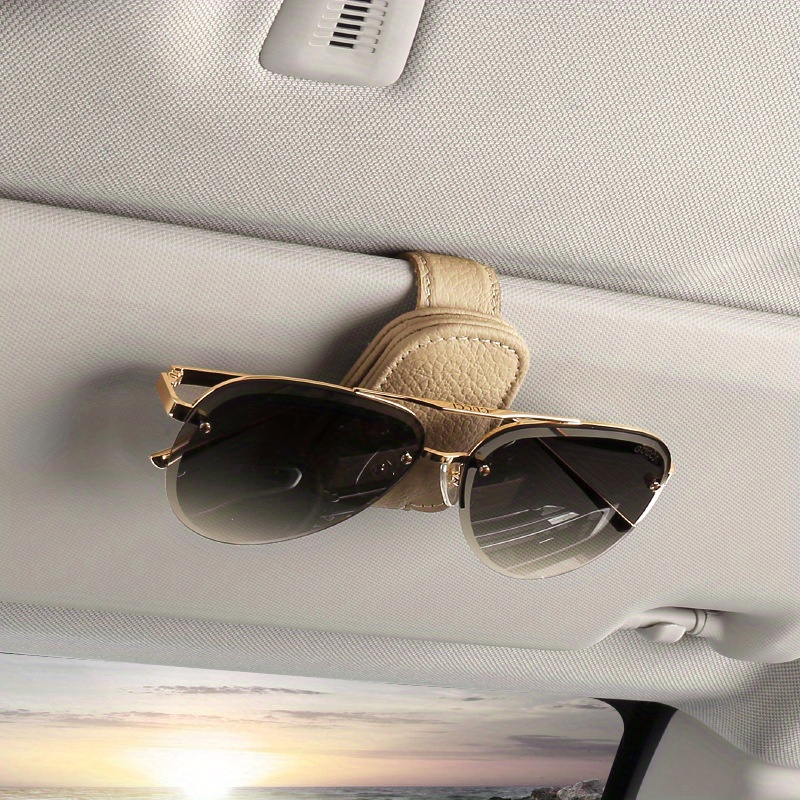 Acquista Supporto per occhiali con visiera parasole per auto, lavorazione  finta, staffa per occhiali da sole in vera pelle, clip per biglietti,  accessori per auto