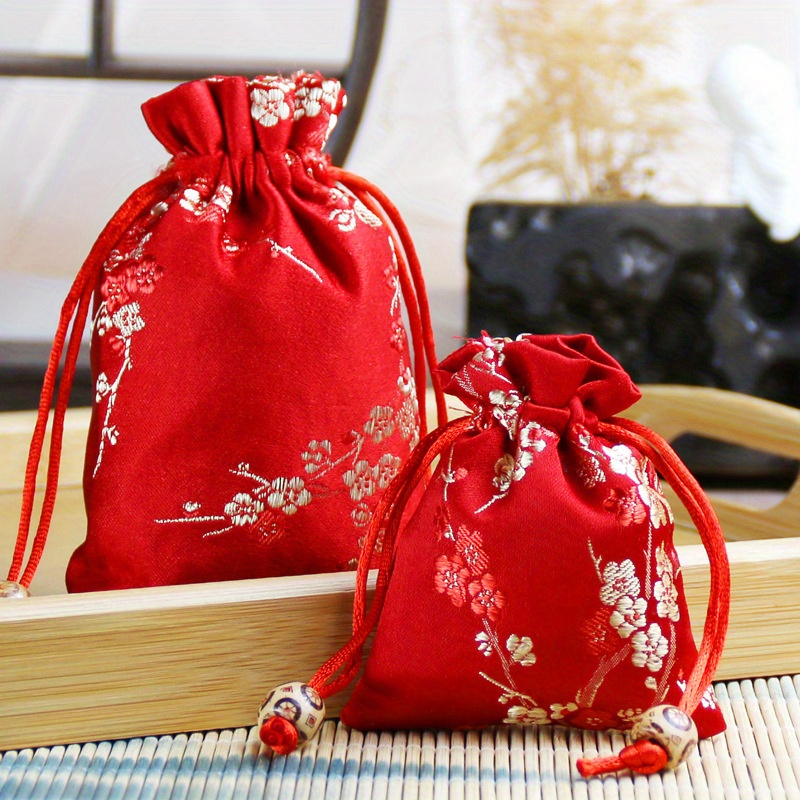 Burgundy Drawstring Gift Wrapping Bags Jewelry Bags Gift - Temu