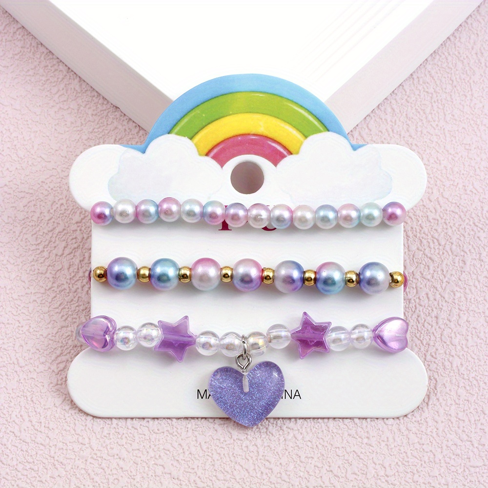 2 Set/Bead Kits Jewelry Kit PURPLE 6 different Variety Beads Heart kit bead