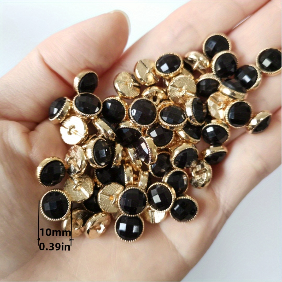 TEMU 10pcs/50pcs Shirt Cardigan Woolen Button Button Female Top Small Size Resin Alloy Round Beautiful Decorative 10mm