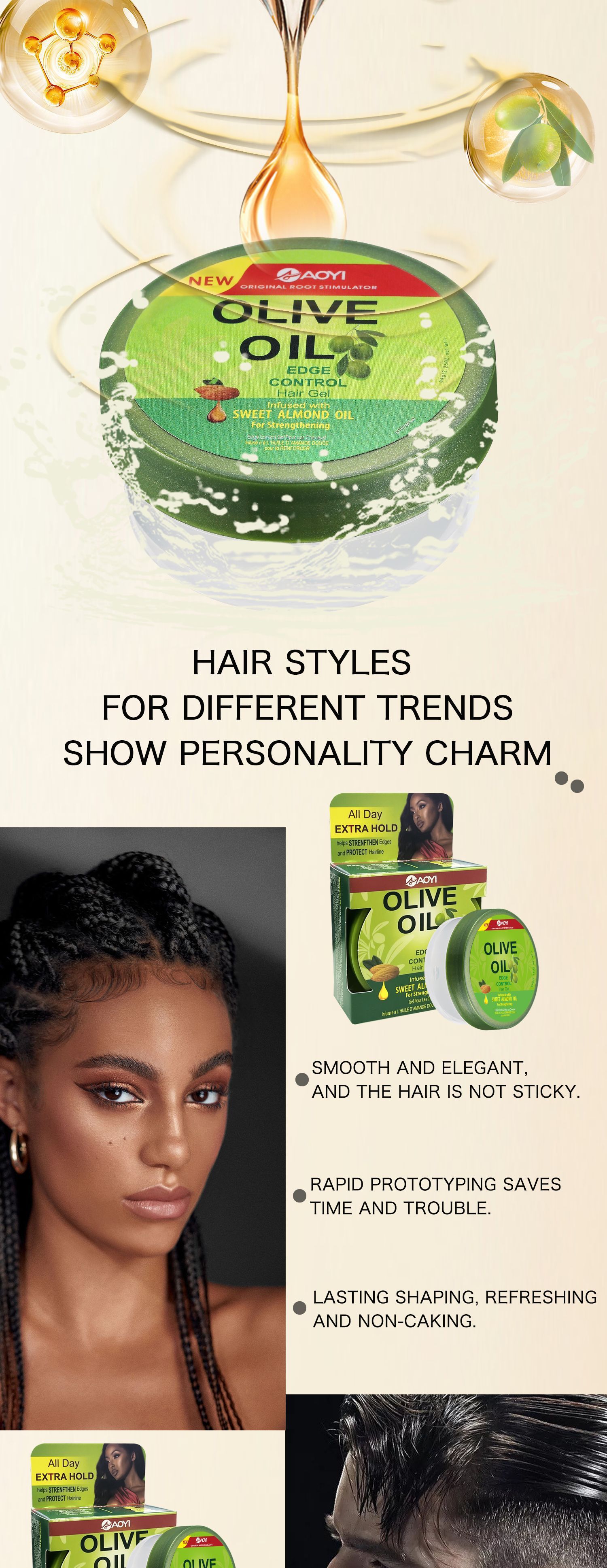 SLEEK EDGES w/ ORS OLIVE OIL EDGE CONTROL HAIR GEL